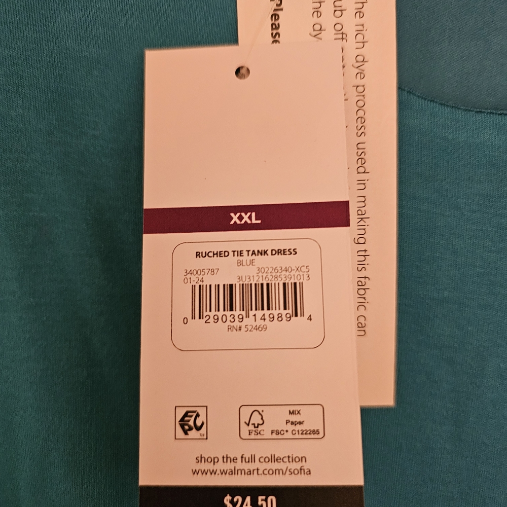**NWT Sofia Jeans by Sofia Vergara Side Tie Midi Dress 💙✨ (Plus Size XXL / 20) - Picture 3 of 6